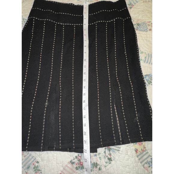 VINTAGE GIANFRANCO FERRE BLACK WOOL PANEL SKIRT ITALY 42 SIMPLE LUXURY! - Picture 6 of 9